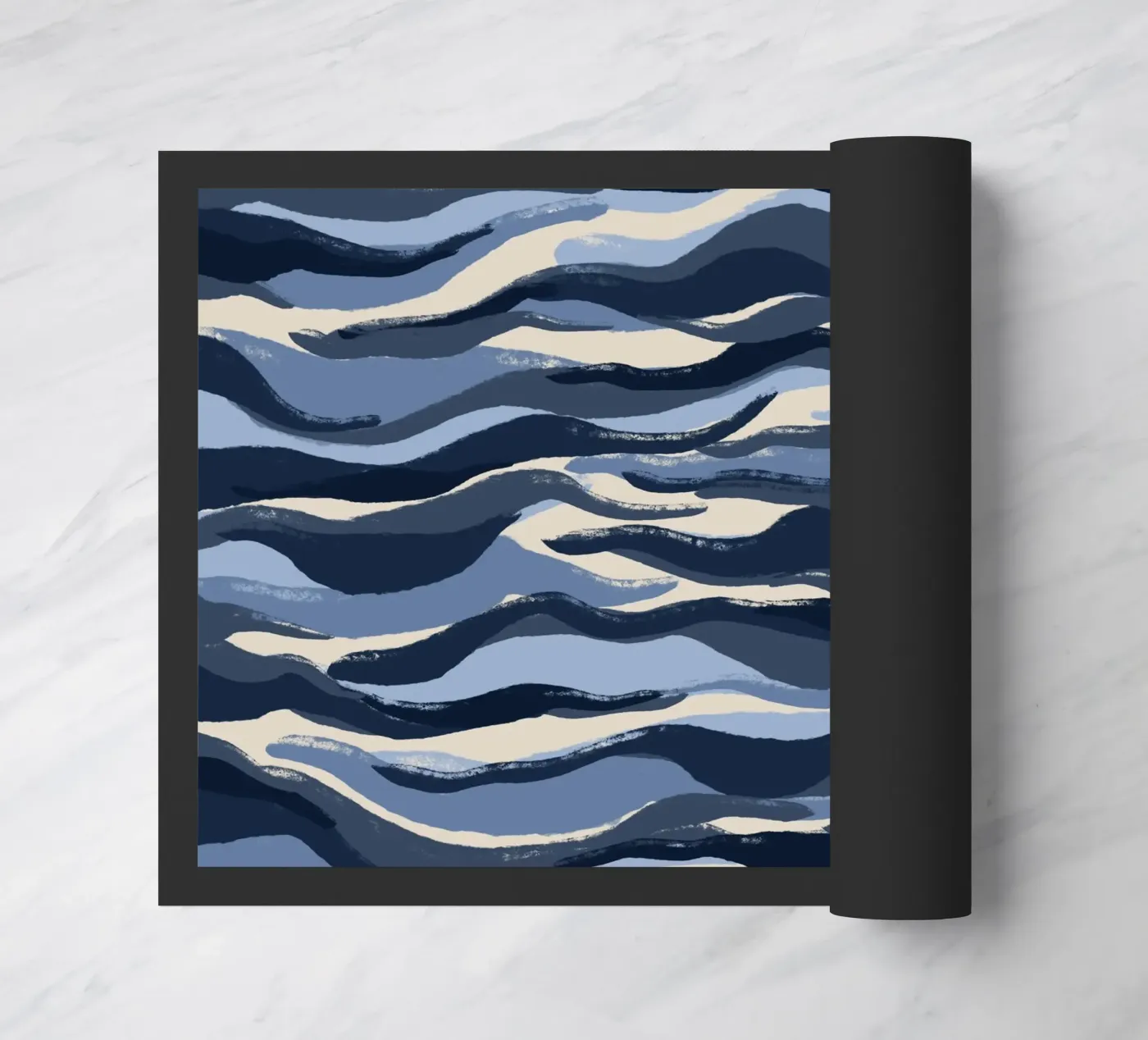 Blue Waves Pattern Fußmatte von treechild