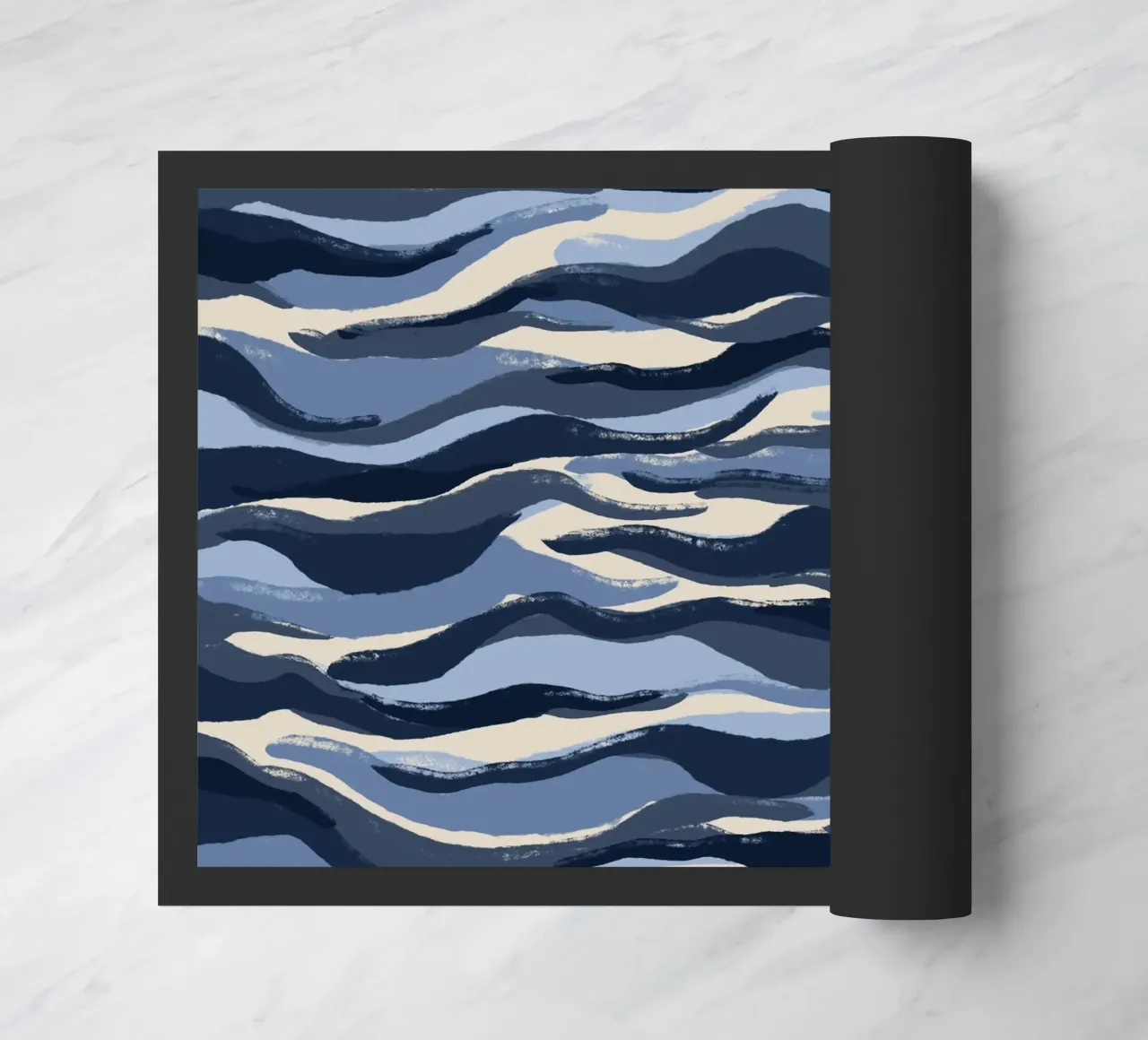 Blue Waves Pattern Fußmatte von treechild
