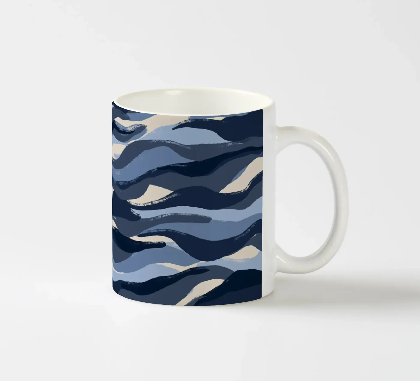 Blue Waves Pattern ceramic mug by treechild