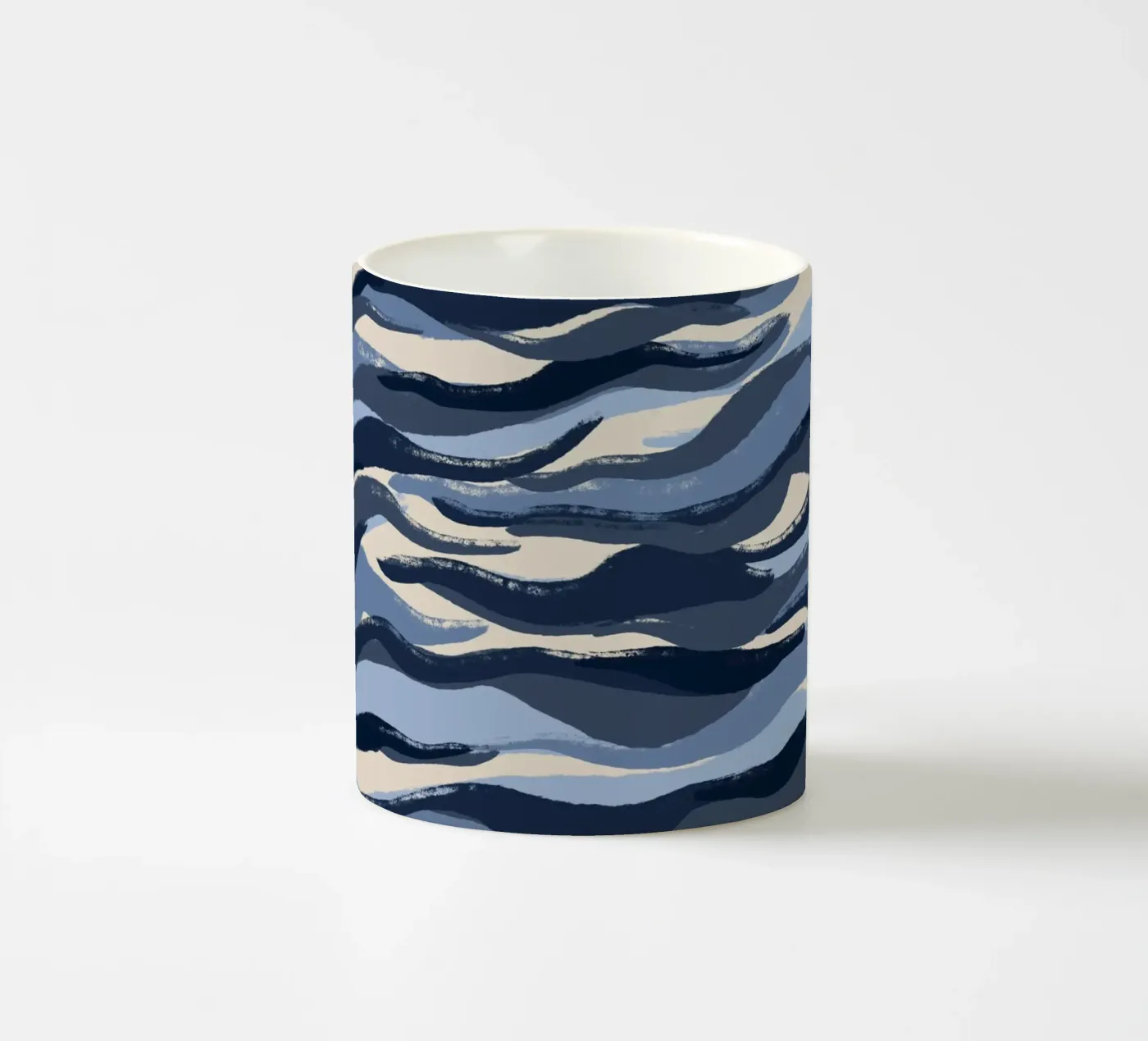 Blue Waves Pattern ceramic mug by treechild