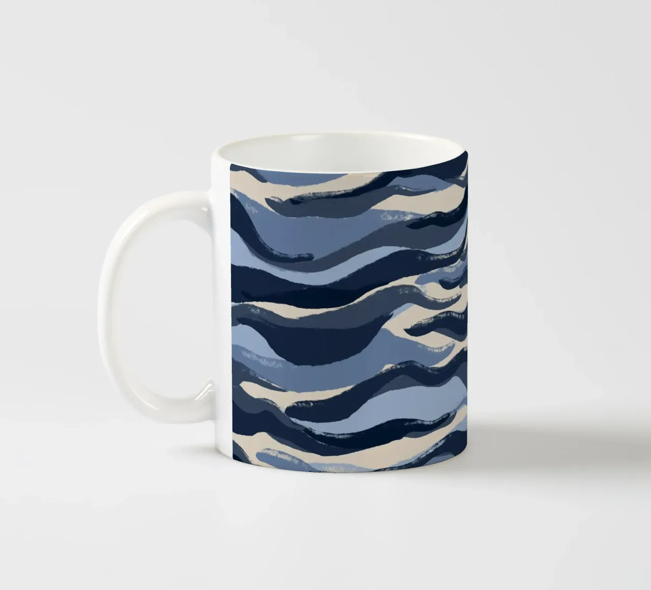 Blue Waves Pattern ceramic mug by treechild