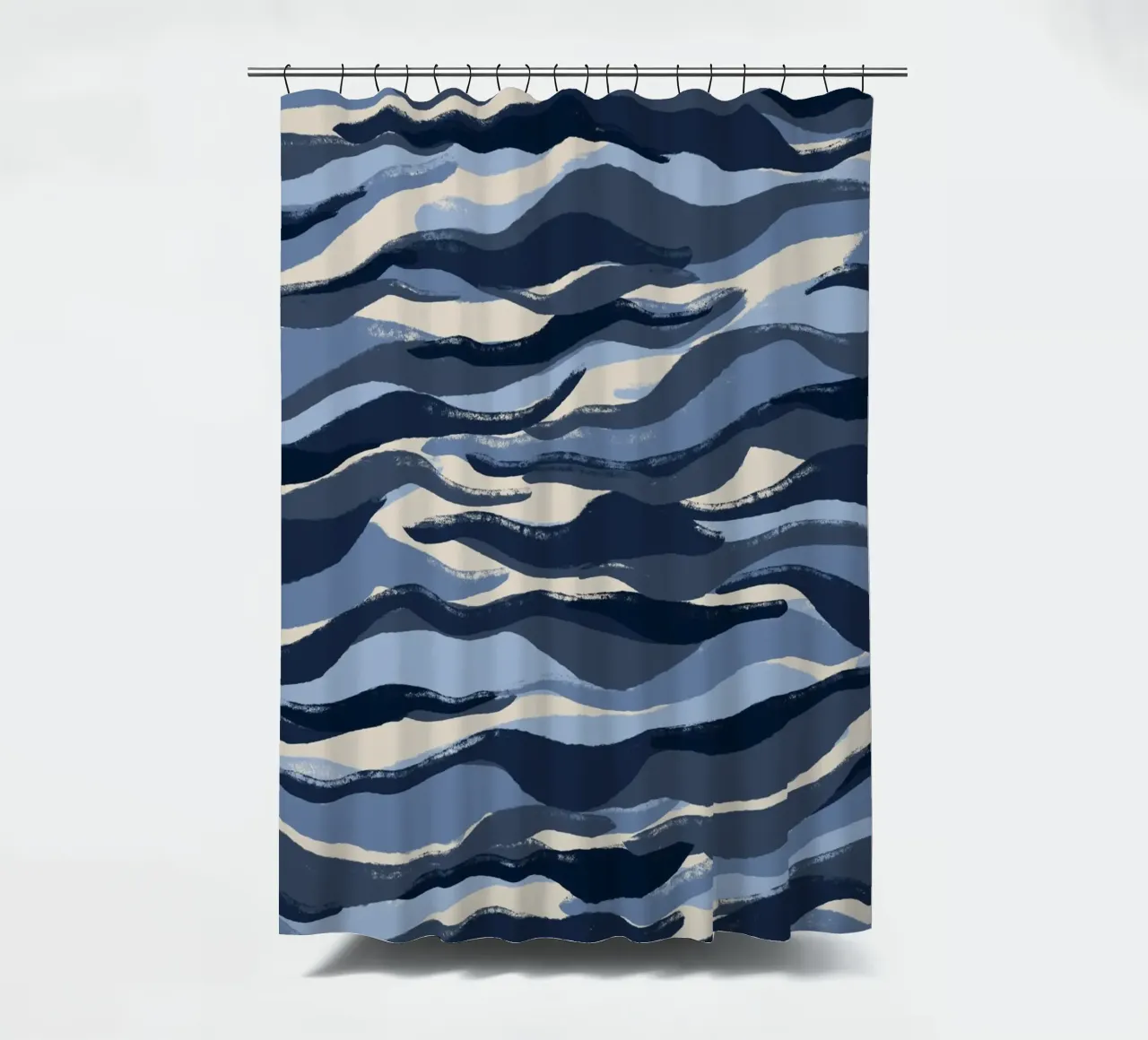 Blue Waves Pattern Duschvorhang von treechild