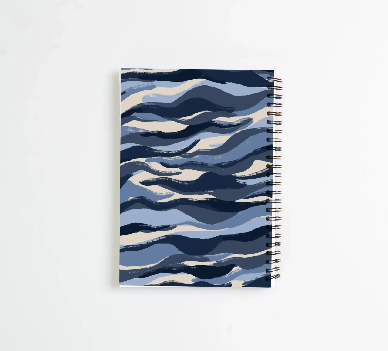 Blue Waves Pattern spiral notebook by treechild
