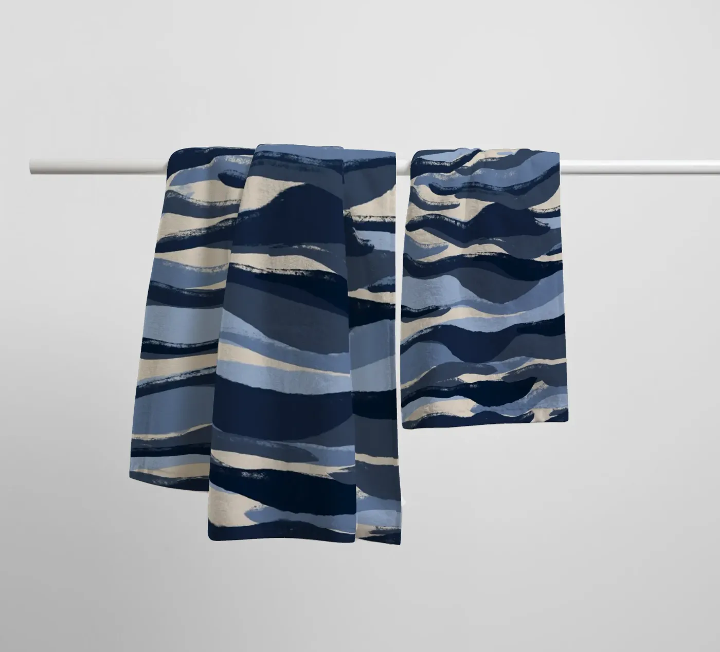 Blue Waves Pattern towel by treechild