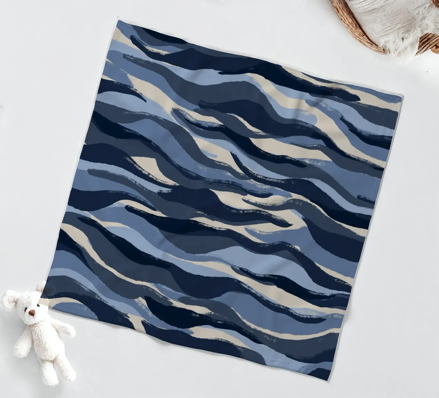 Blue Waves Pattern fleecedeken van treechild