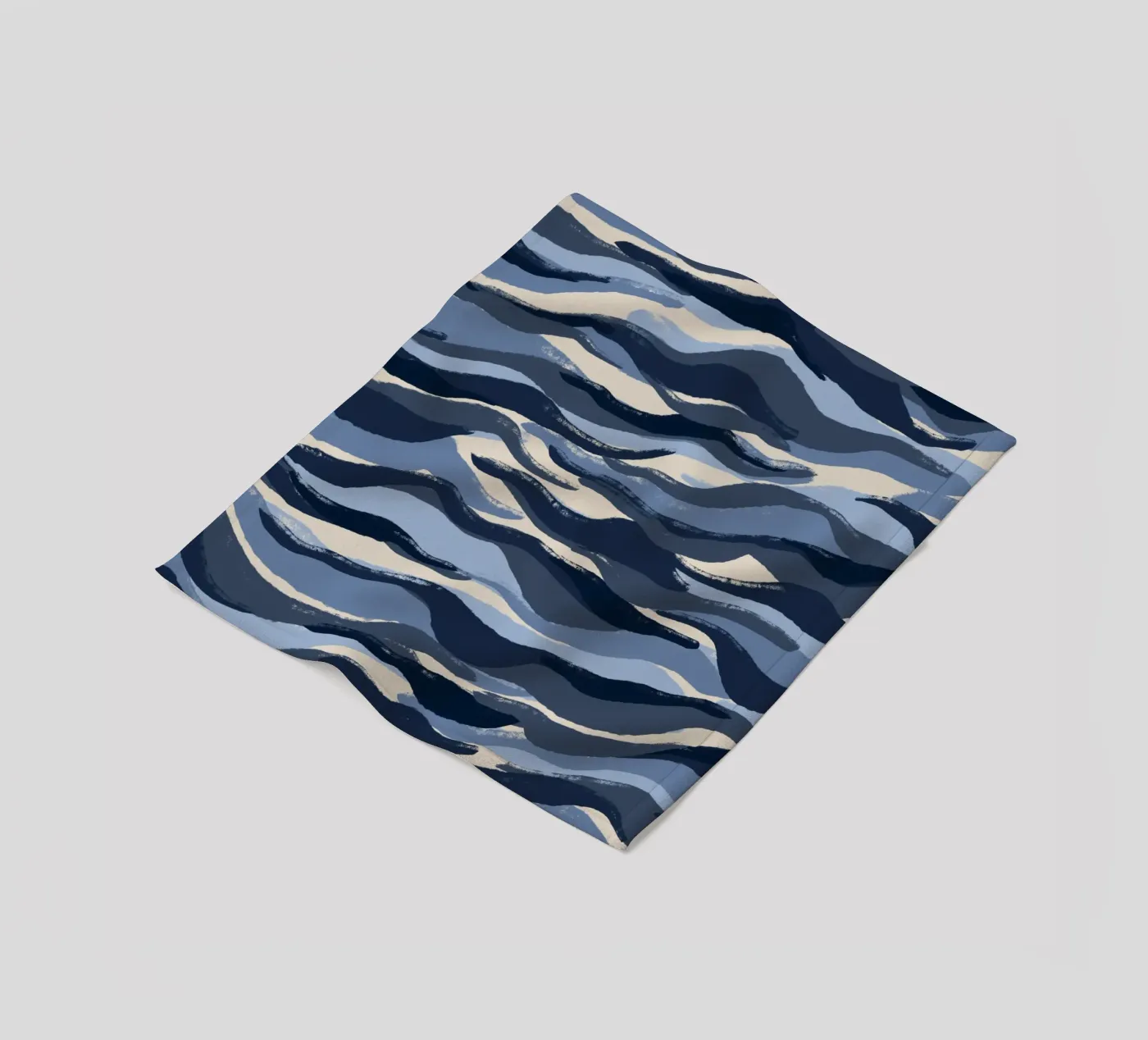 Blue Waves Pattern fleece blanket by treechild