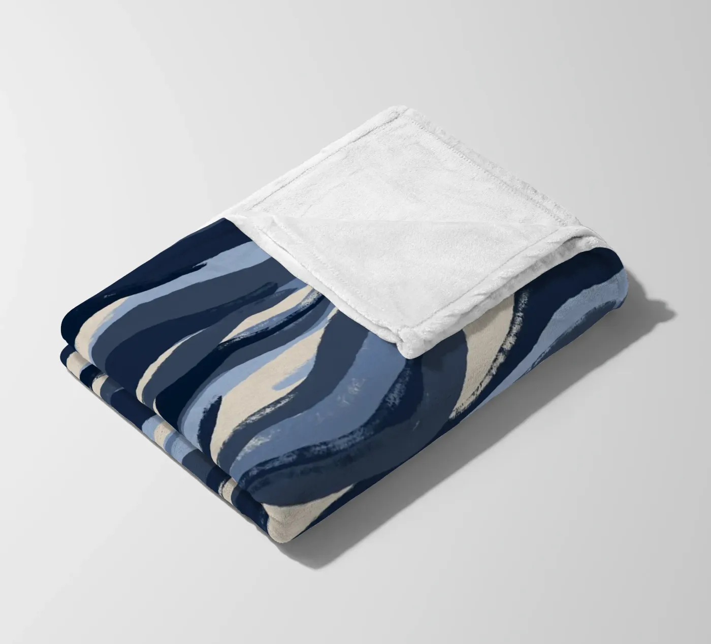 Blue Waves Pattern fleece blanket by treechild