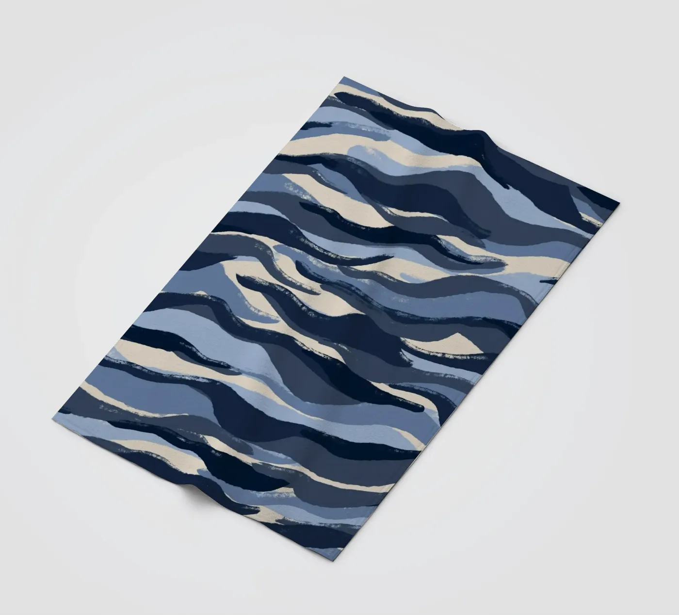 Blue Waves Pattern fleece blanket by treechild