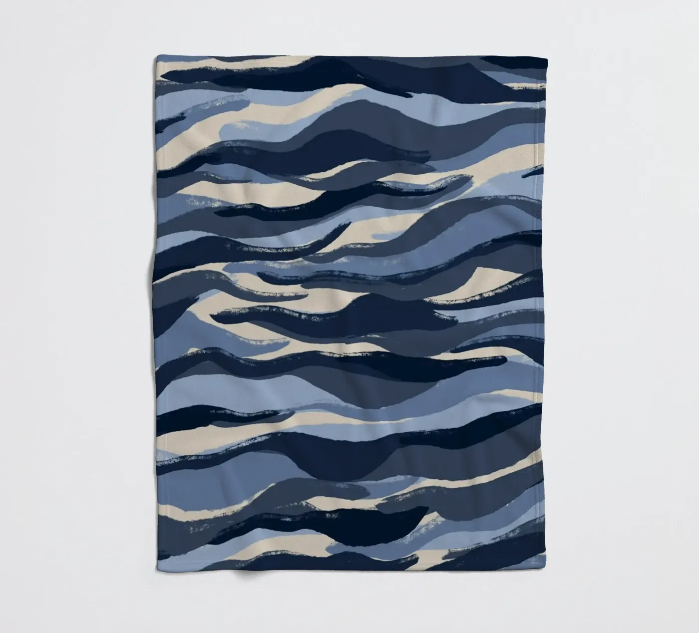 Blue Waves Pattern fleece blanket by treechild