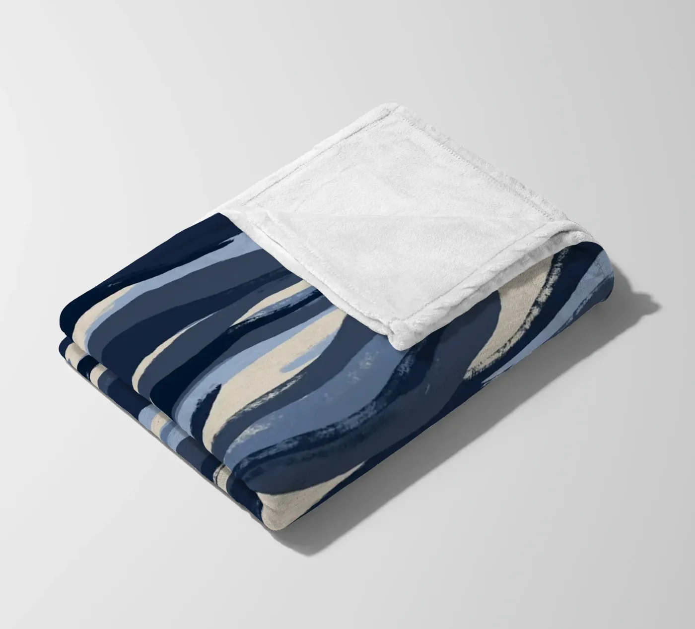 Blue Waves Pattern fleece blanket by treechild