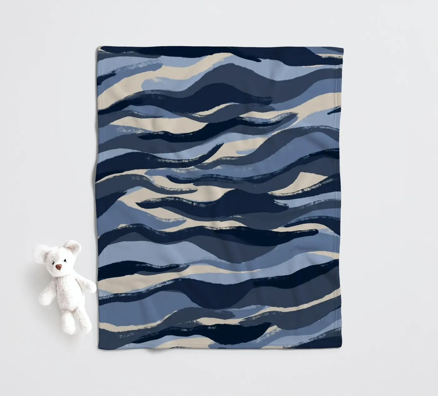 Blue Waves Pattern fleece blanket by treechild