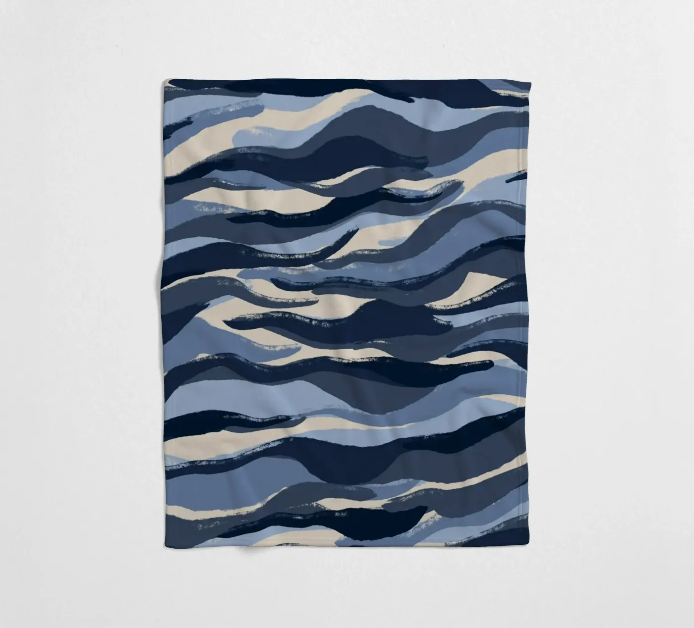 Blue Waves Pattern fleece blanket by treechild