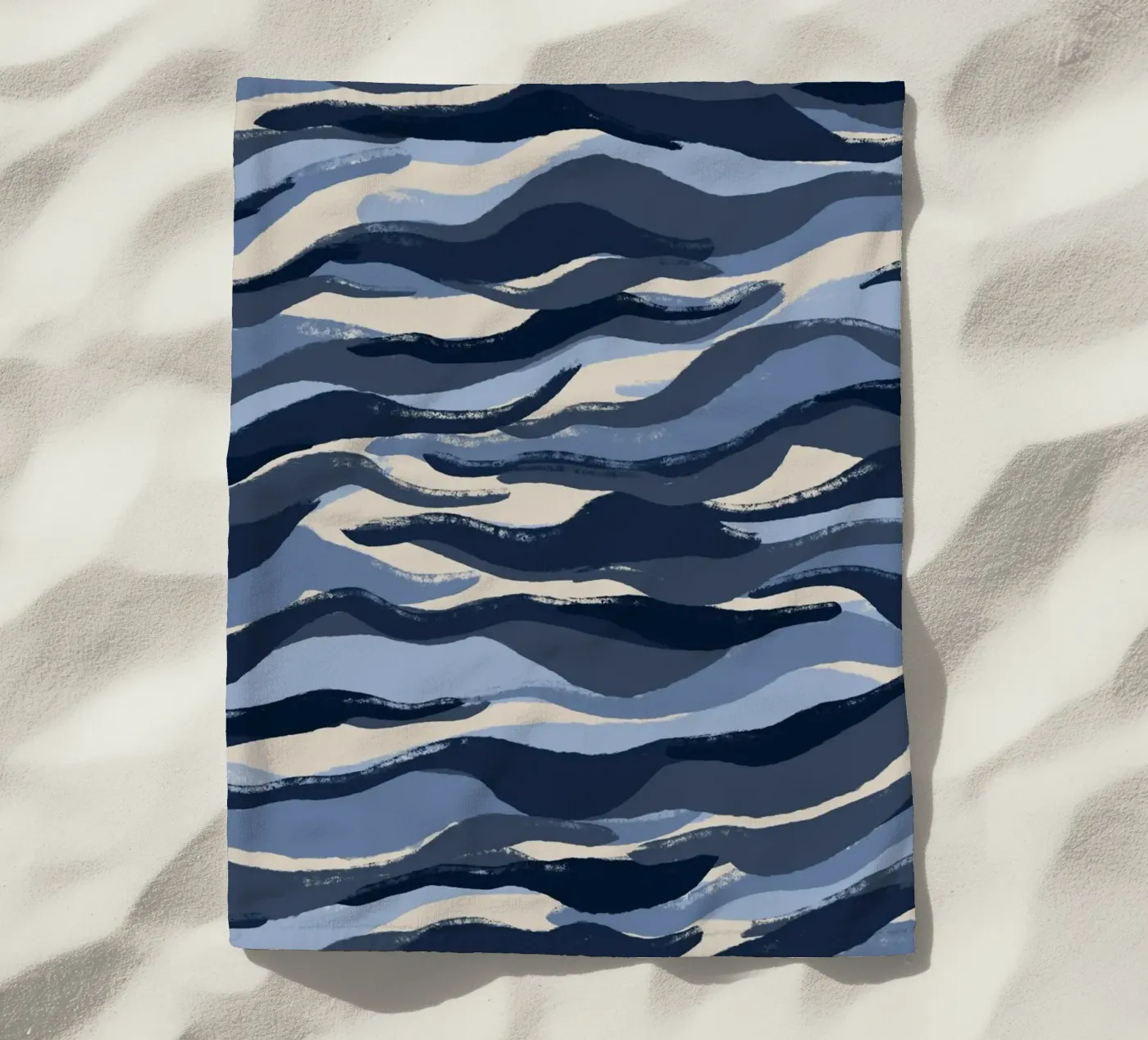 Blue Waves Pattern strandhanddoek van treechild