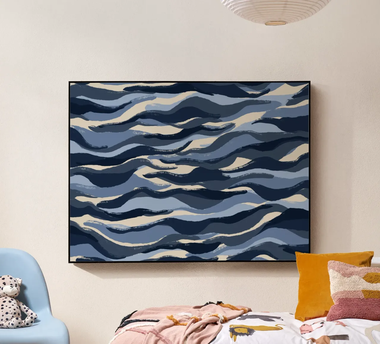 Blue Waves Pattern Acryl-Glas von treechild