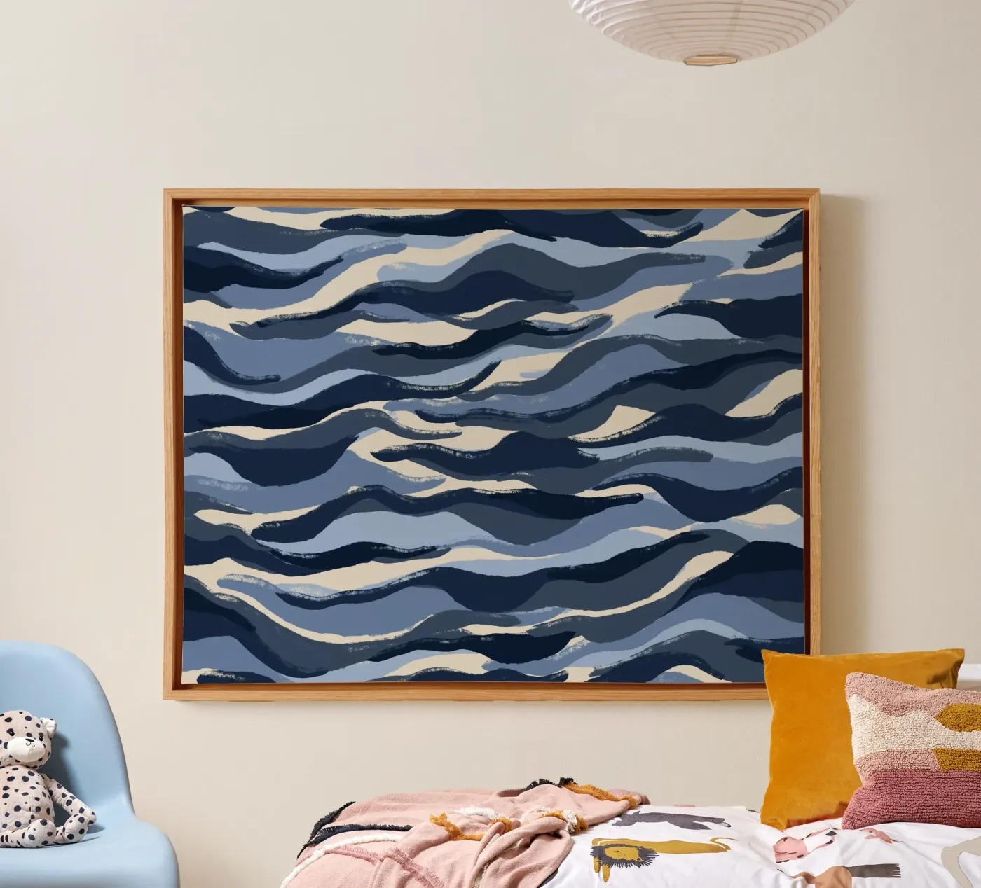 Blue Waves Pattern Leinwand von treechild