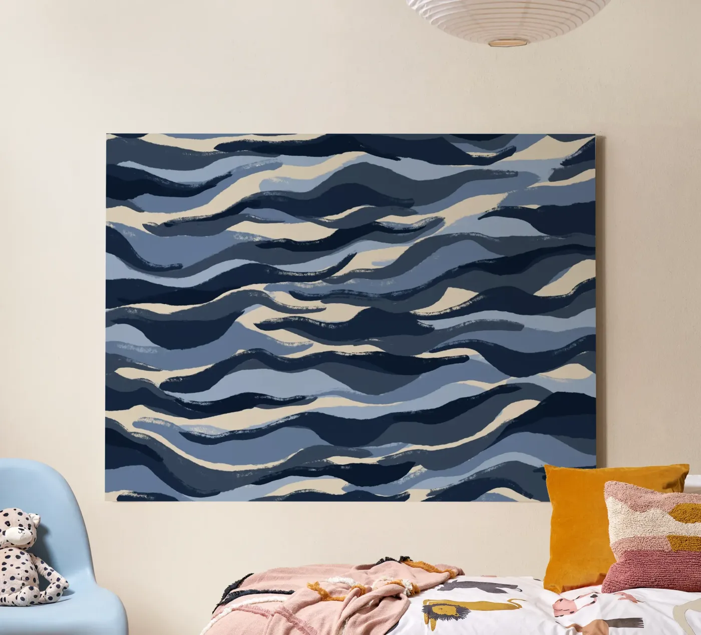 Blue Waves Pattern Leinwand von treechild