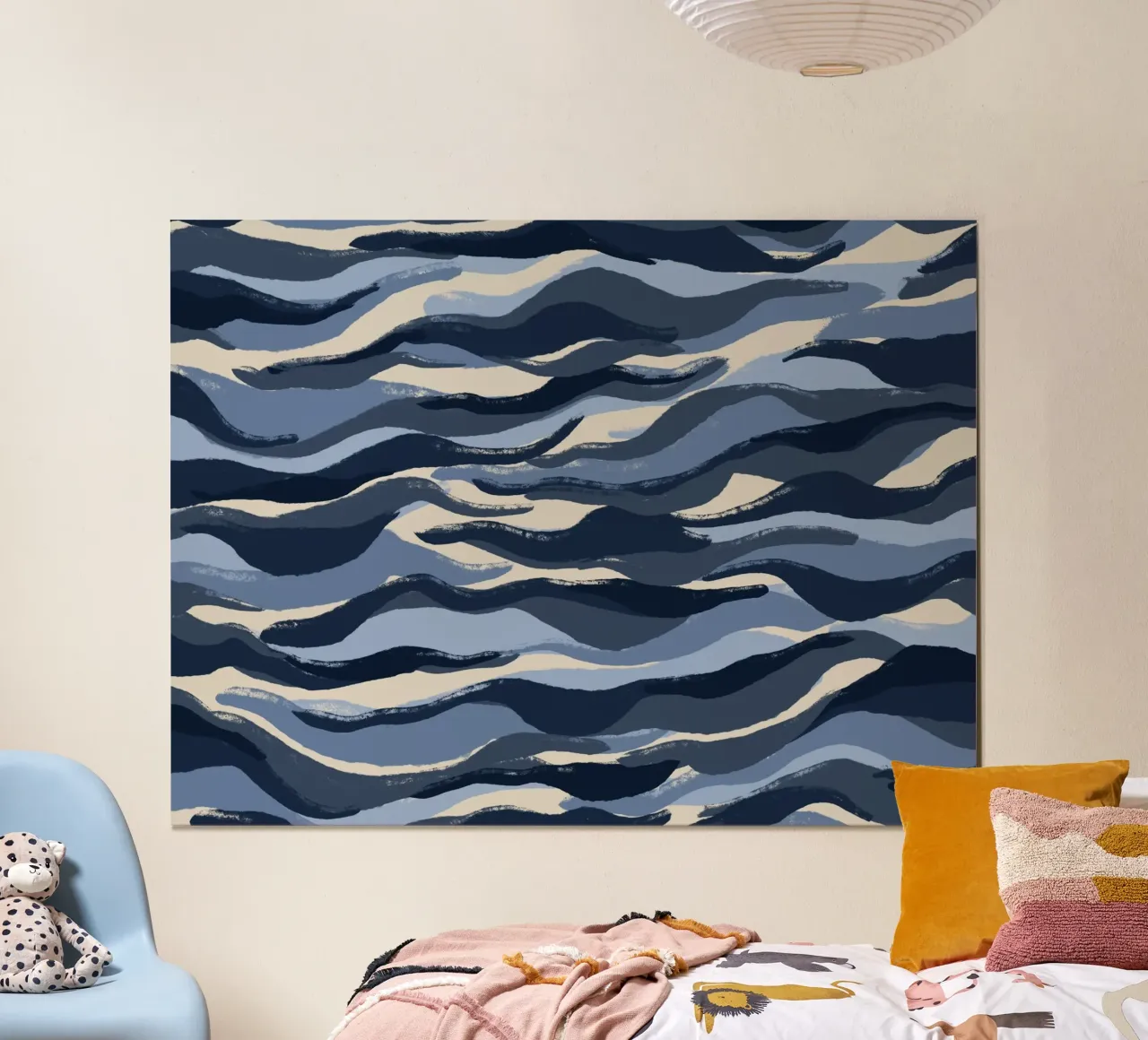 Blue Waves Pattern hahnemühle de treechild
