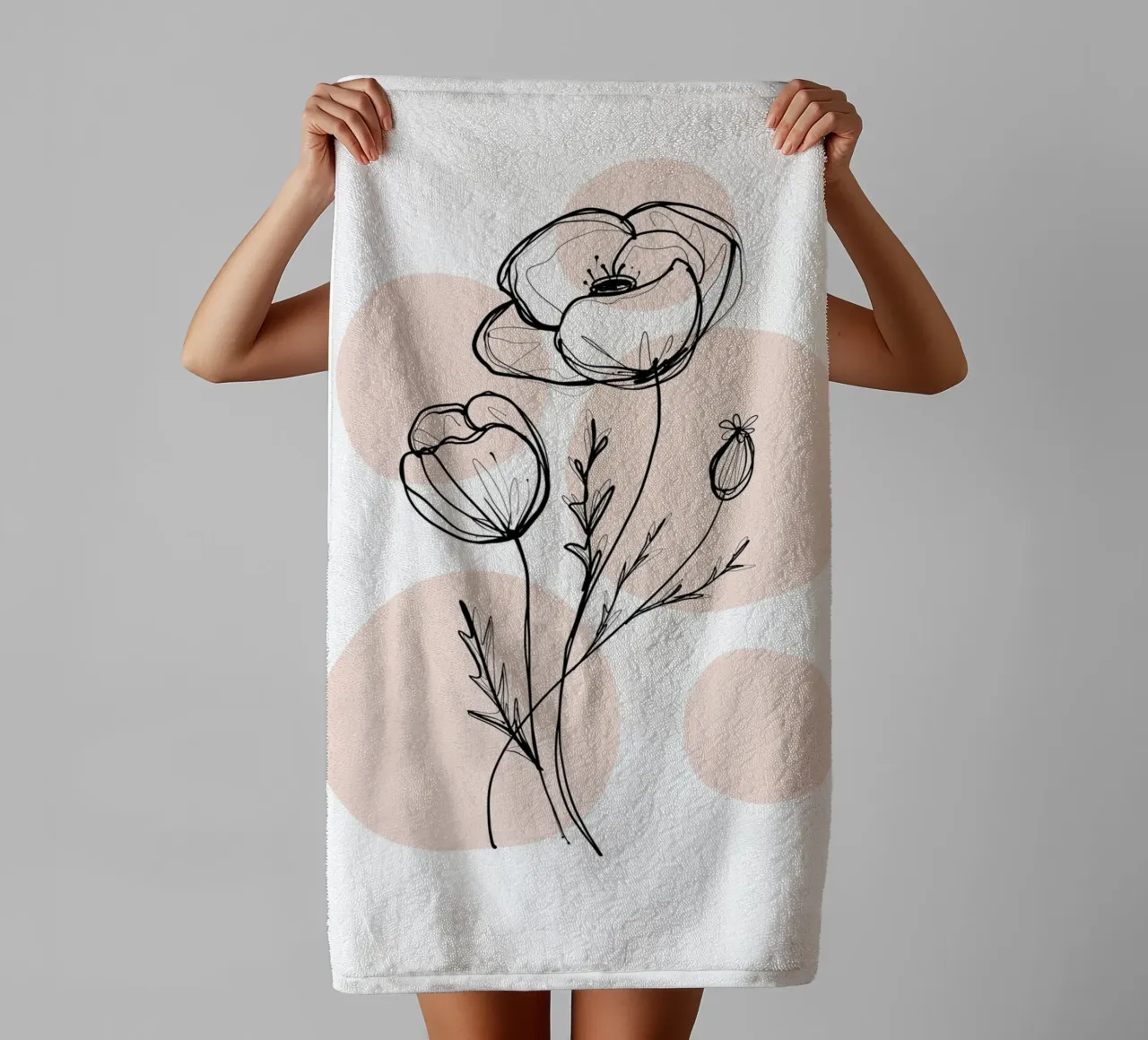 Alina Buffiere - Delicate Botanicals - Poppies asciugamano da bagno da The Artcircle