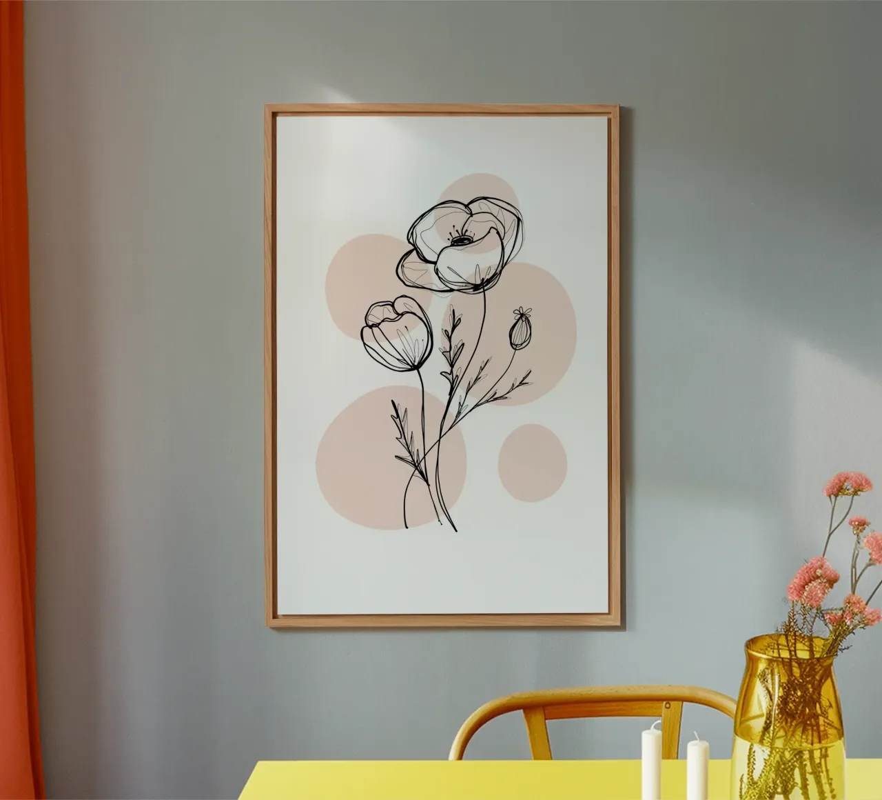 Alina Buffiere - Delicate Botanicals - Poppies alluminio dibond da The Artcircle