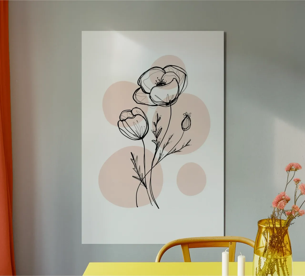 Alina Buffiere - Delicate Botanicals - Poppies alluminio dibond da The Artcircle