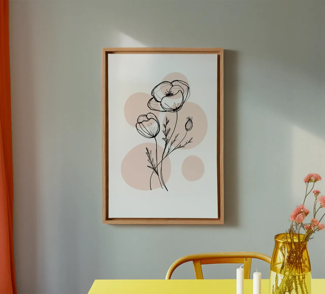 Alina Buffiere - Delicate Botanicals - Poppies tela con Cornice a cassetta da The Artcircle