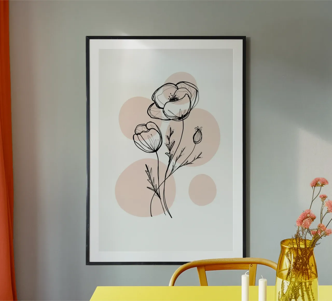 Alina Buffiere - Delicate Botanicals - Poppies poster da The Artcircle