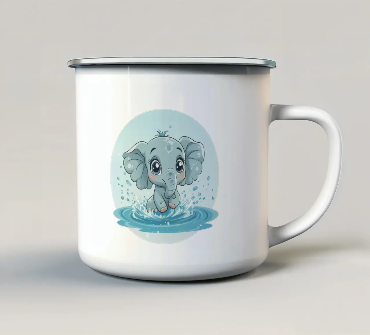 Elefante carino tazza in smalto da Motivate-Today