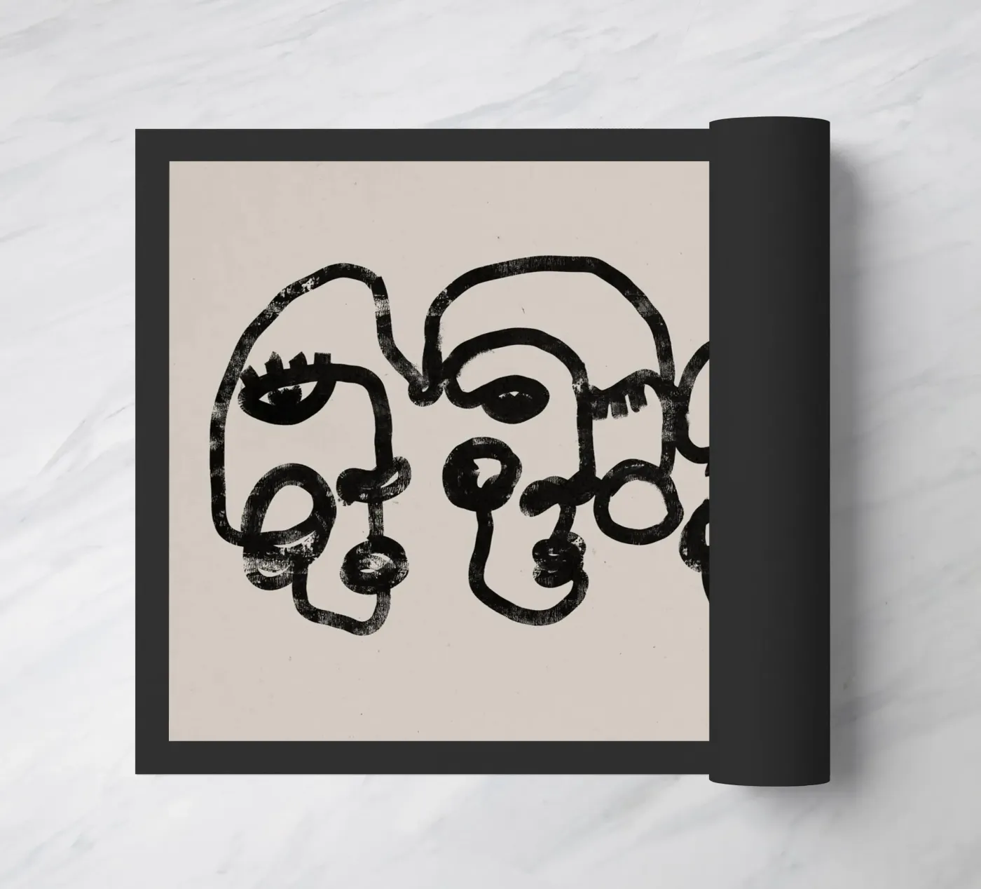 Four Faces Fußmatte von treechild