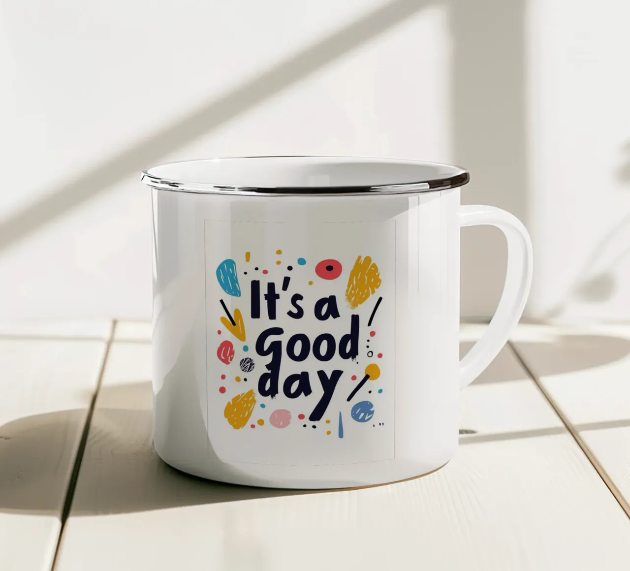 It's a good day - 2 tazza in smalto da Art Typo Essentiel