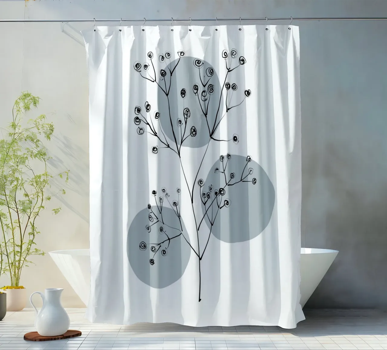Alina Buffiere - Delicate Botanicals - Schleierkraut tenda da doccia da The Artcircle