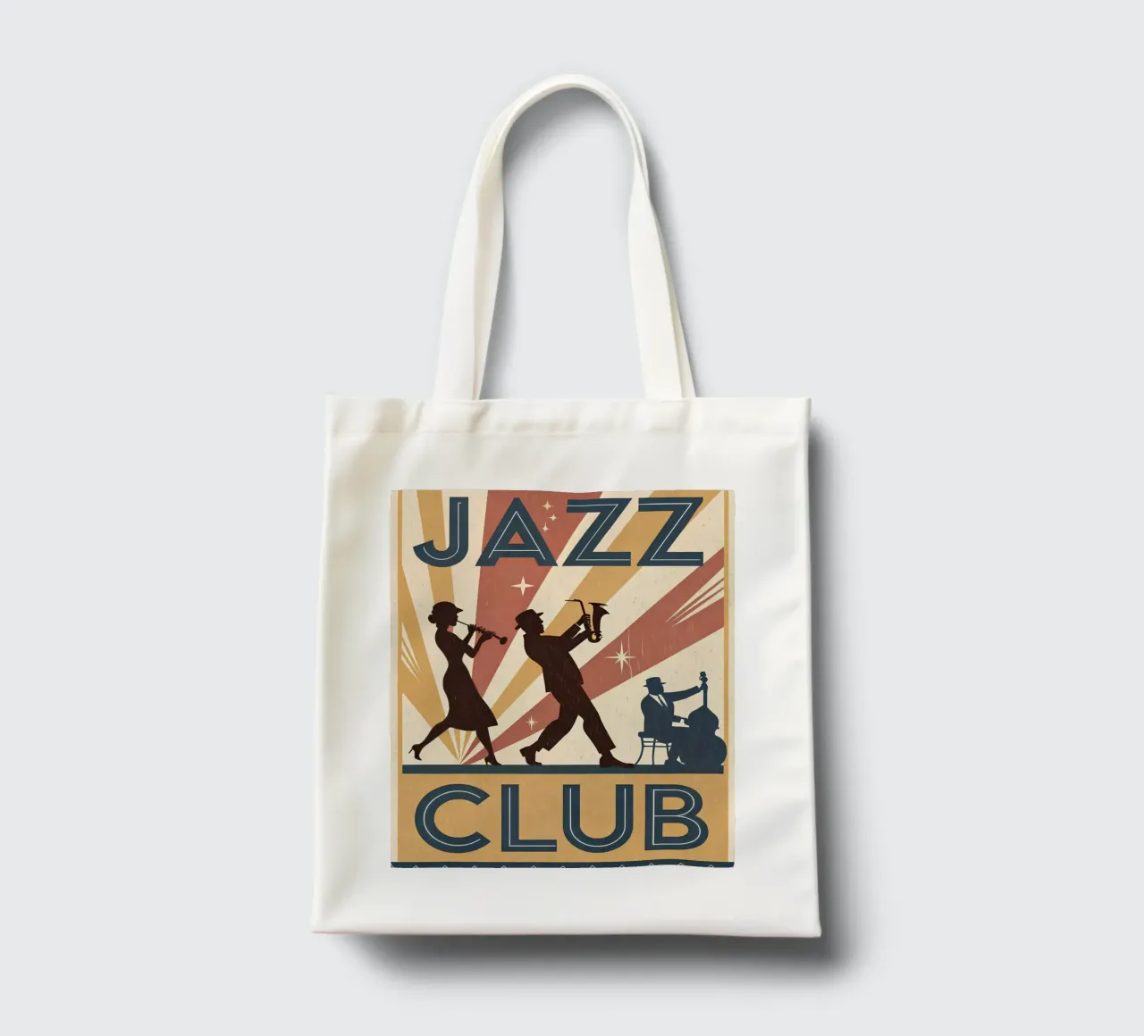 Silhouette di un jazz club in stile anni '20 borsa in juta da Jester Krew Art