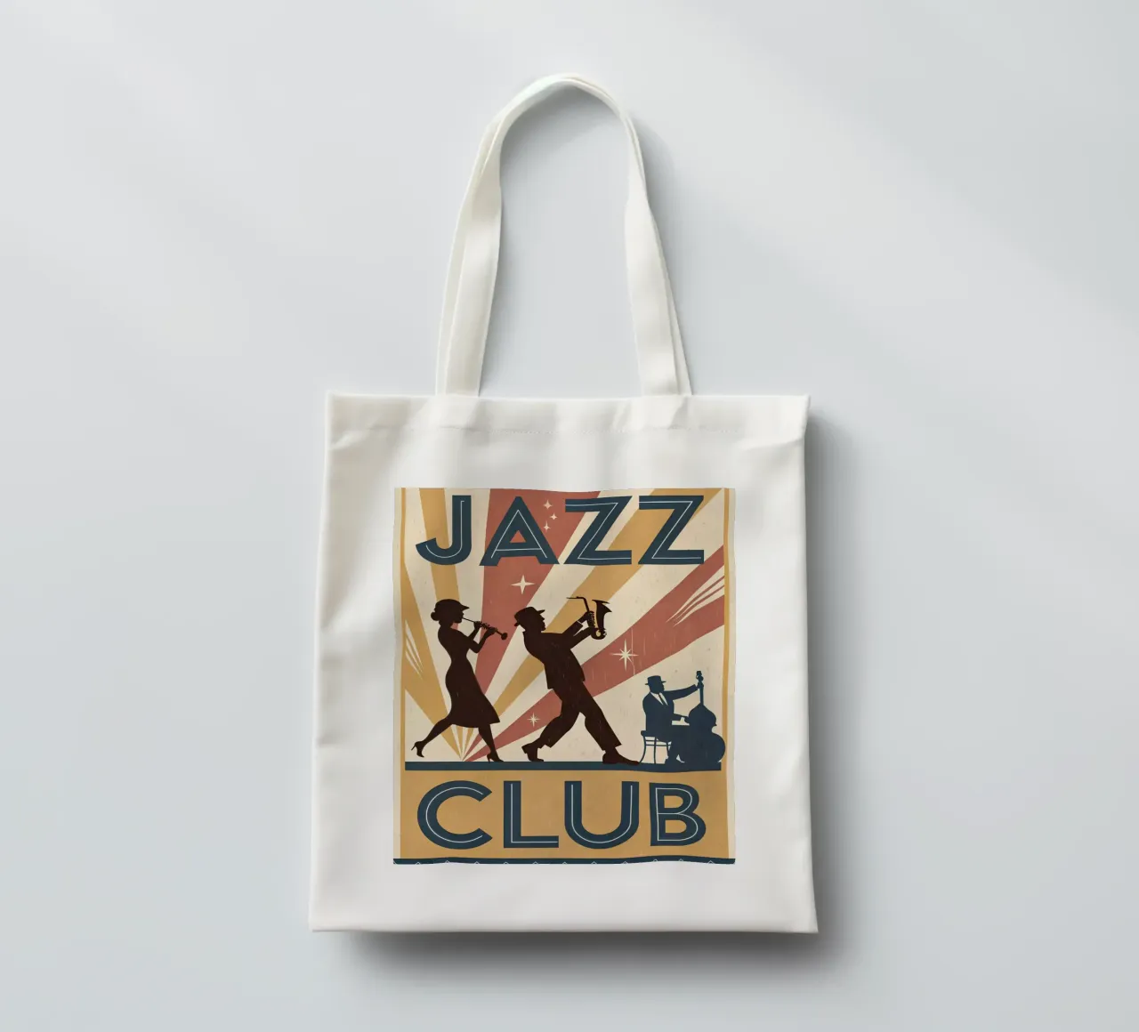 Silhouette di un jazz club in stile anni '20 borsa in juta da Jester Krew Art