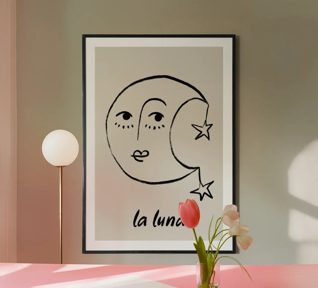 Alina Buffiere - La Luna poster avec cadre en aluminium de The Artcircle