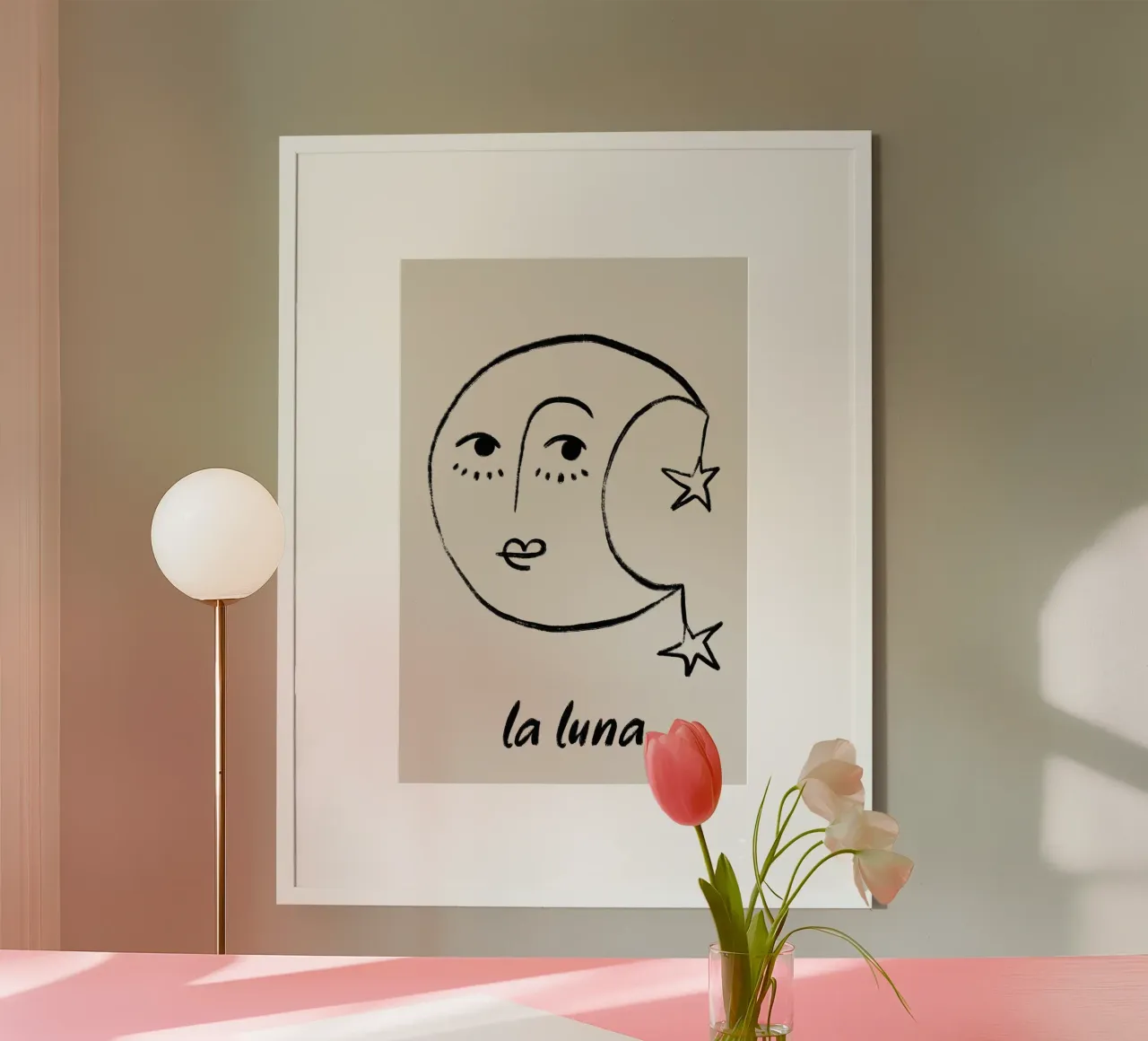 Alina Buffiere - La Luna poster avec cadre en aluminium de The Artcircle