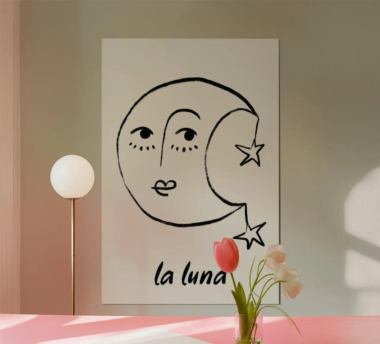 Alina Buffiere - La Luna poster avec cadre en aluminium de The Artcircle