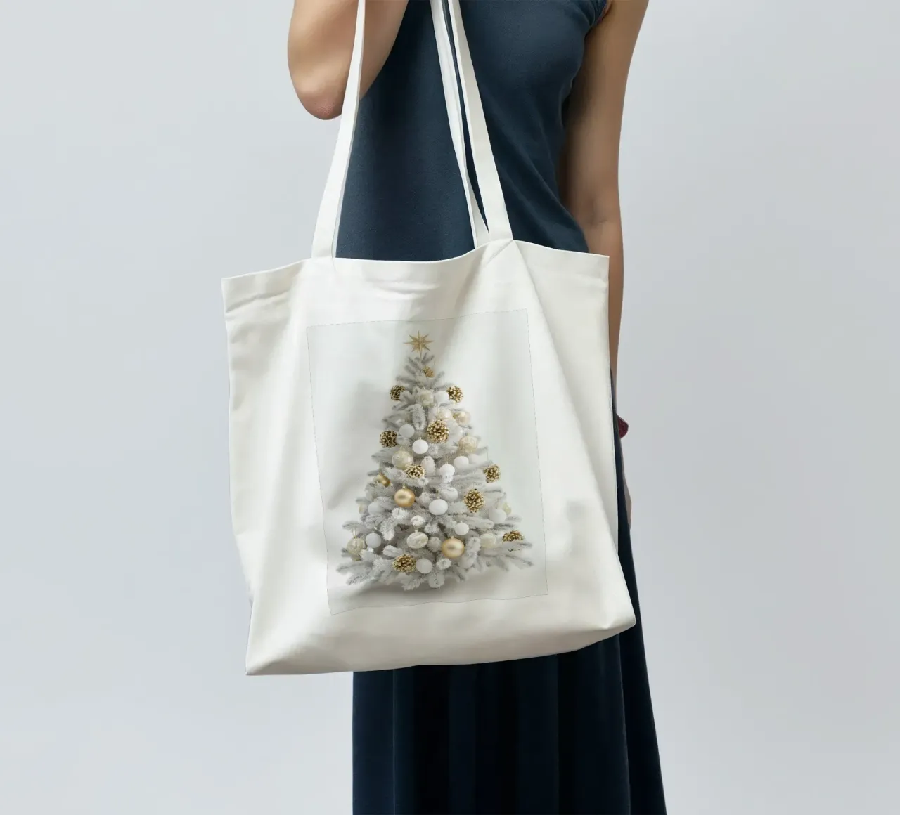 Albero di Natale bianco e oro borsa in juta da Imagine