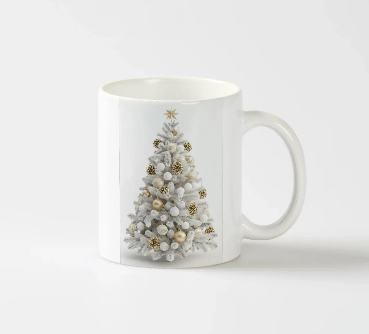 Albero di Natale bianco e oro tazza in ceramica da Imagine