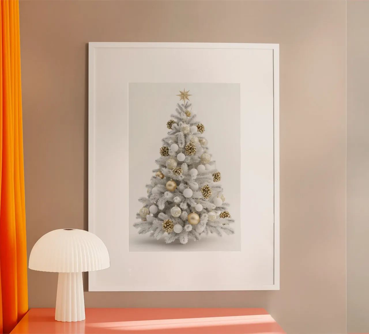 Albero di Natale bianco e oro poster da Imagine
