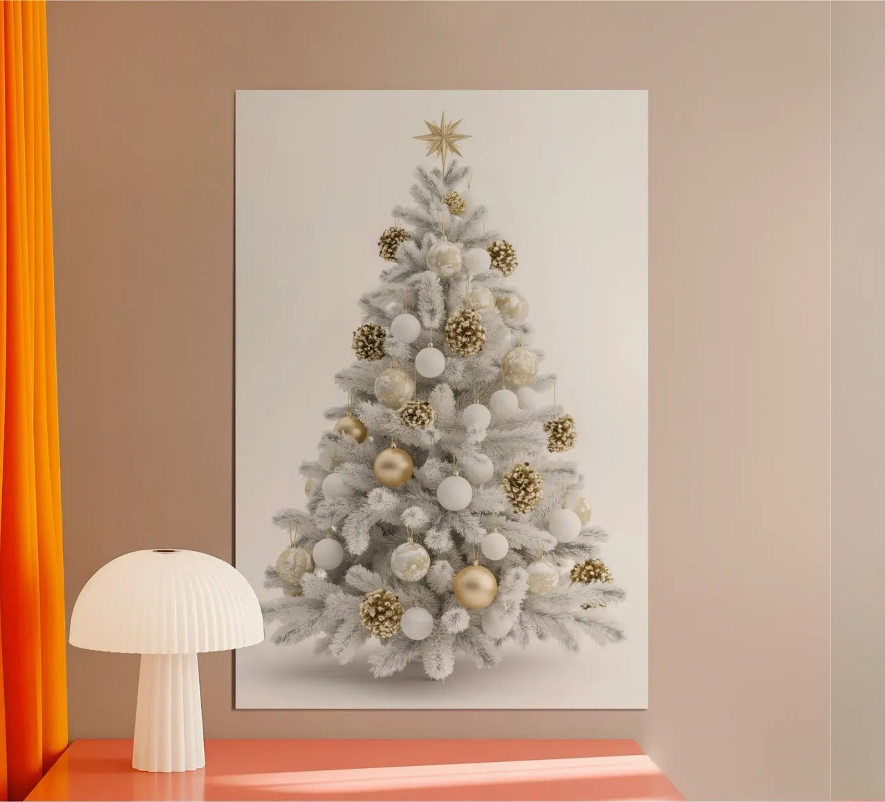 Albero di Natale bianco e oro poster da Imagine