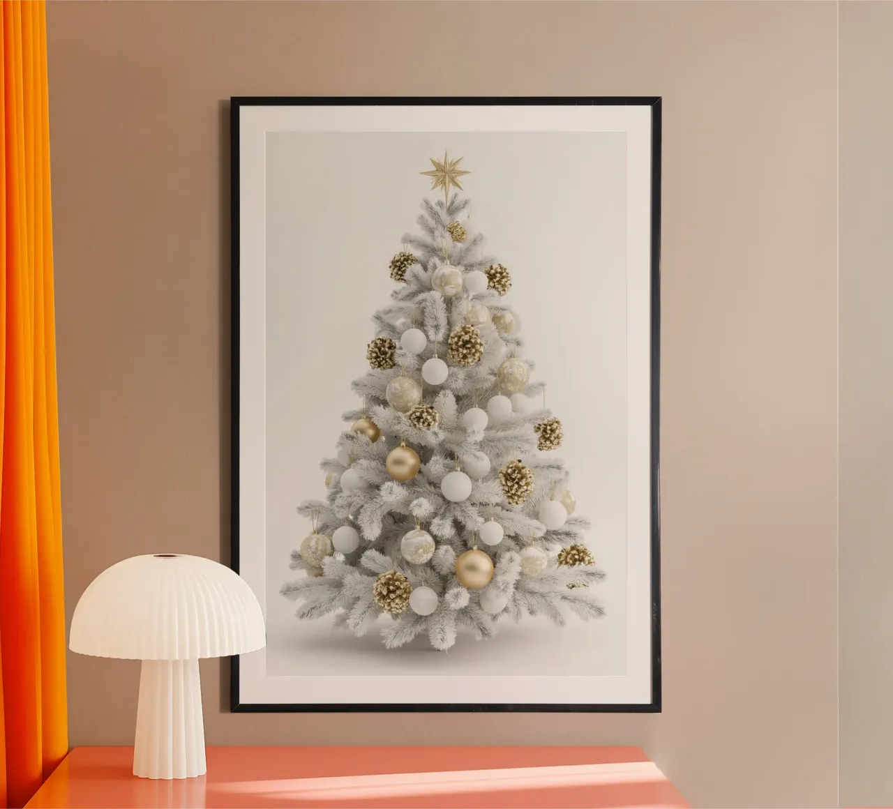 Albero di Natale bianco e oro poster da Imagine