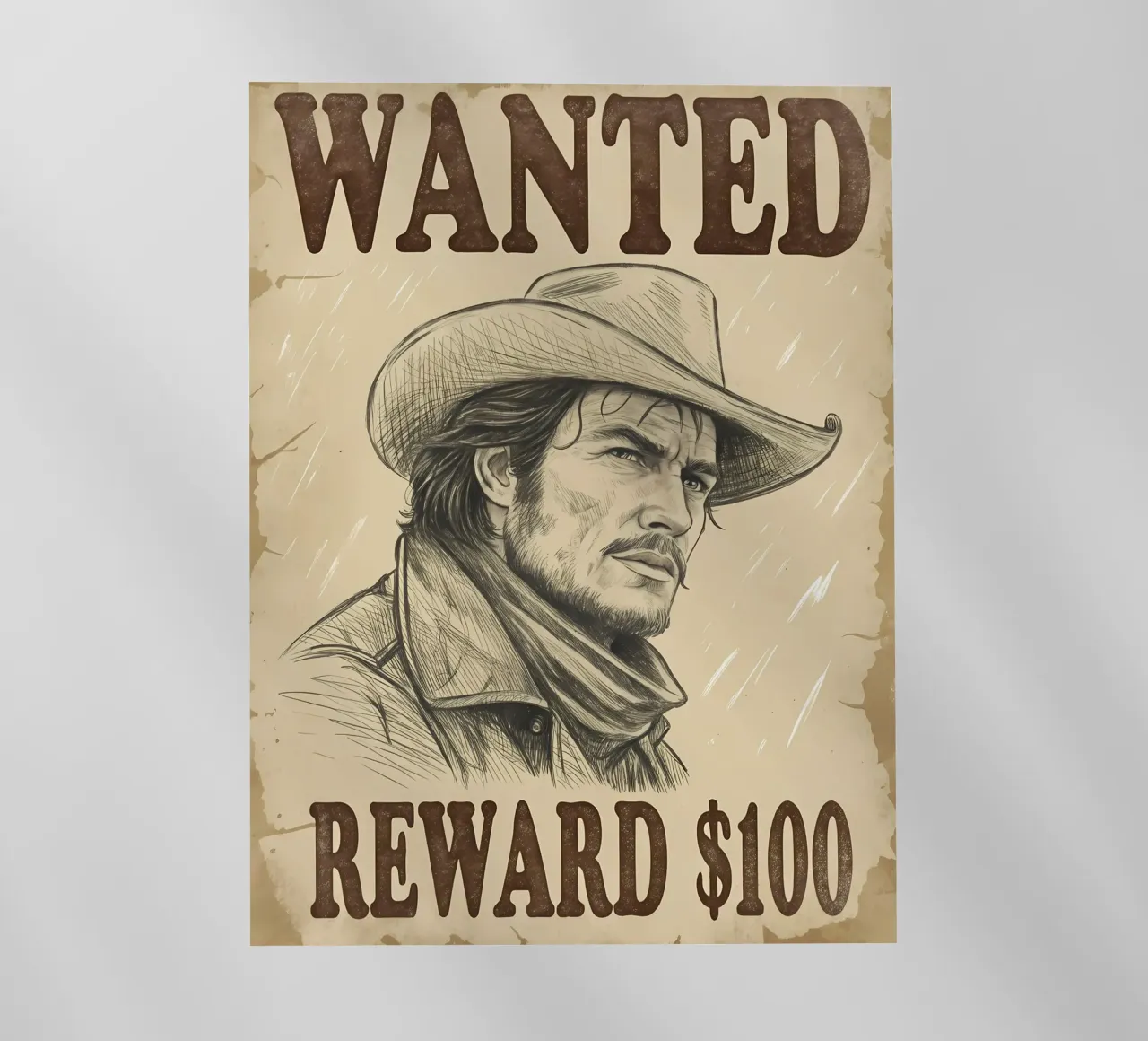 Cartel de recompensa "Se busca en el Salvaje Oeste lámina retroiluminada de Jester Krew Art