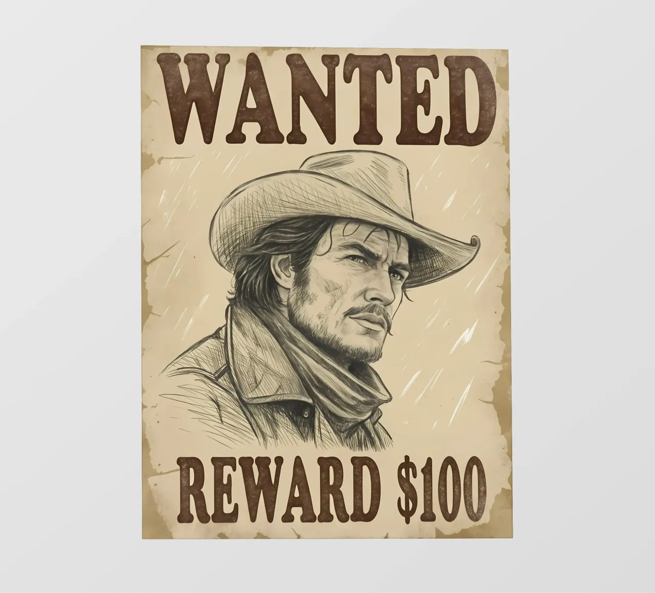 Cartel de recompensa "Se busca en el Salvaje Oeste lámina retroiluminada de Jester Krew Art