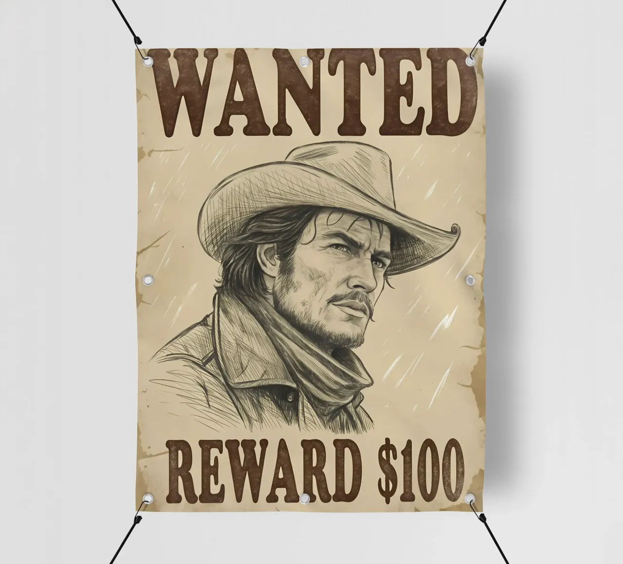 Poster di ricompensa per i ricercati del selvaggio West telo in pvc da Jester Krew Art