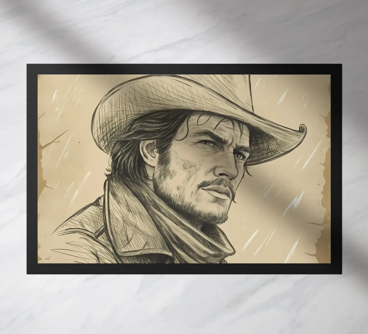 Poster di ricompensa per i ricercati del selvaggio West zerbino da Jester Krew Art