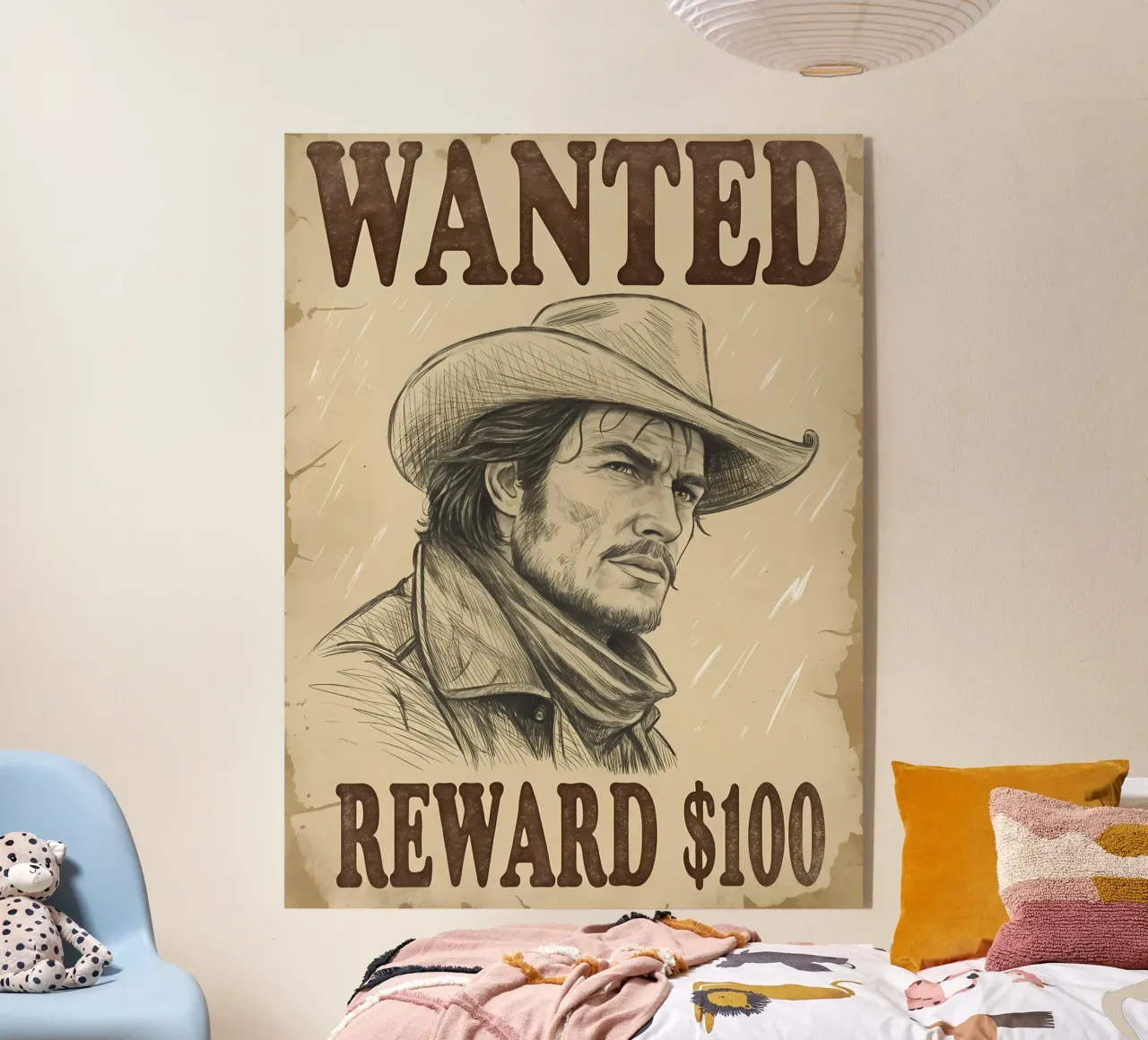 Poster di ricompensa per i ricercati del selvaggio West plexiglass da Jester Krew Art