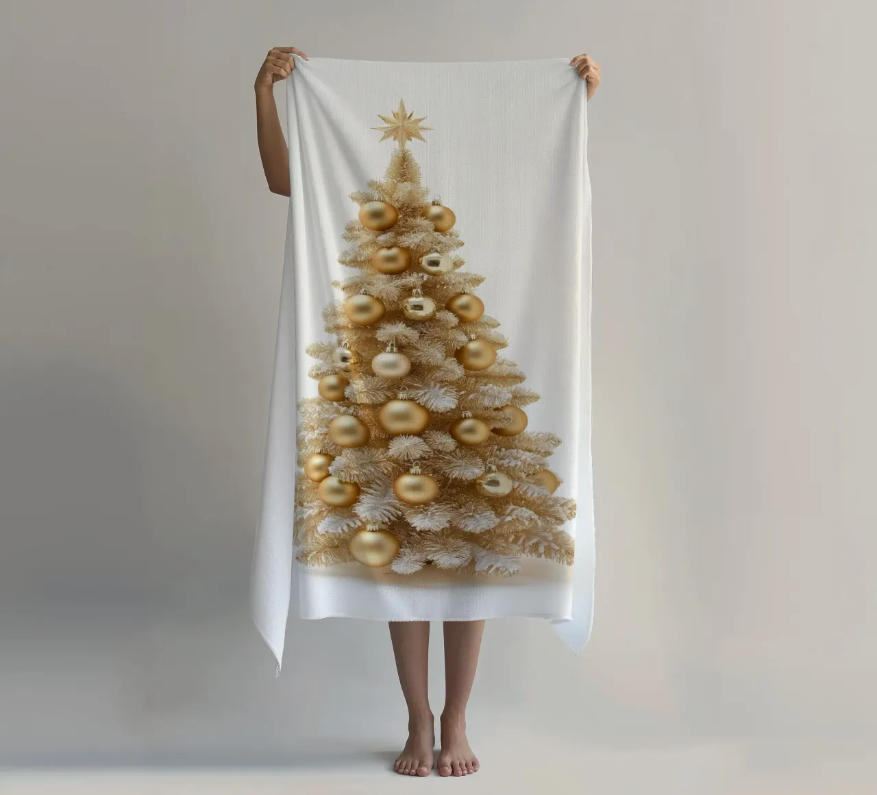 Albero di Natale d'oro telo mare da Imagine