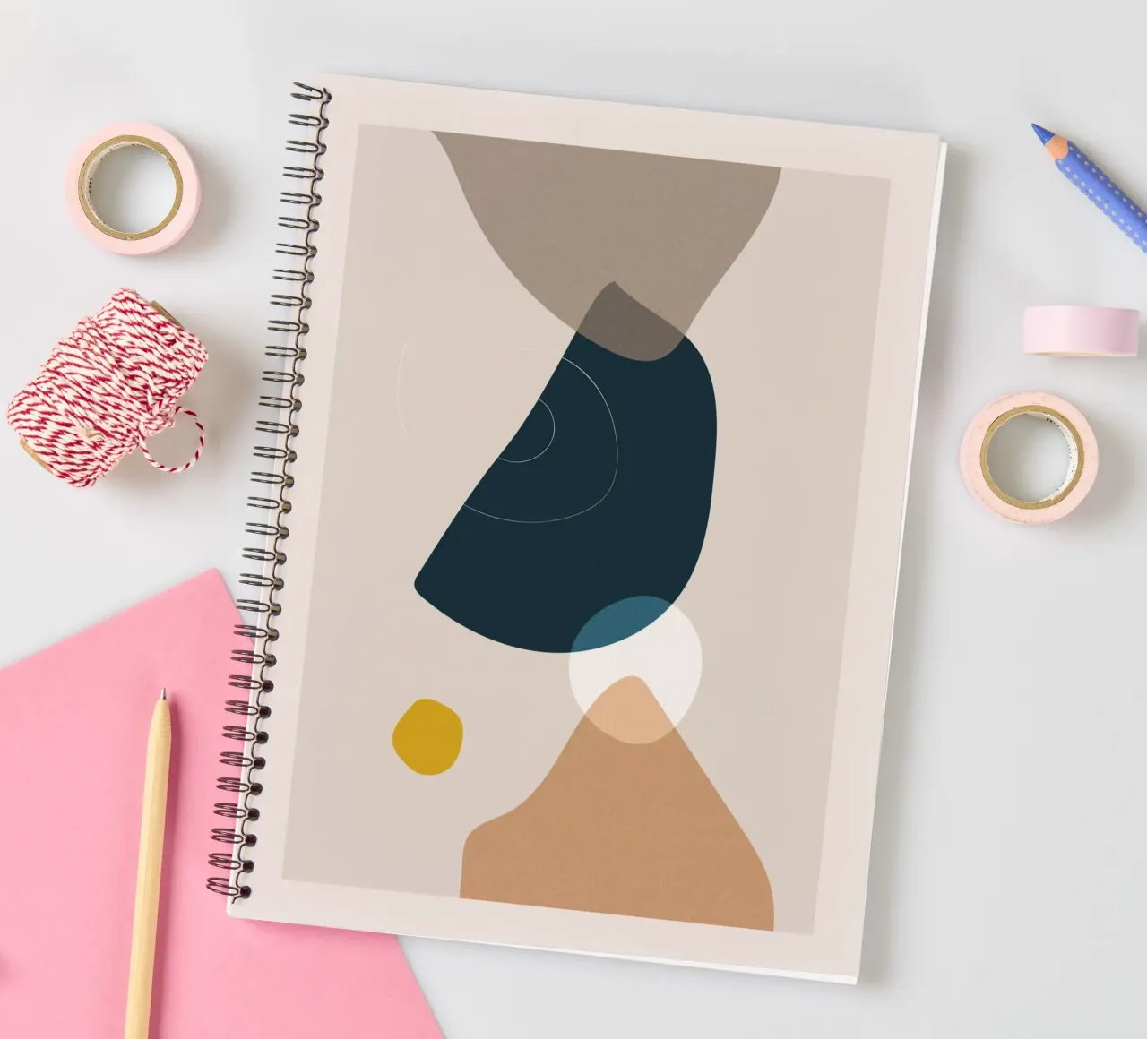 Abstract shapes - Minimalist design spiral notebook by Whole©