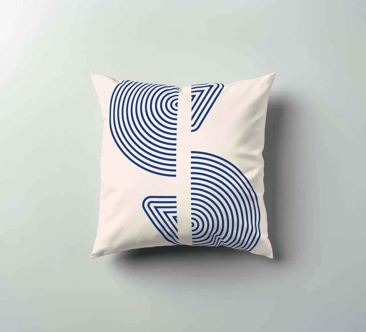 Geometric art - Blue minimal design decorative cushion by Whole©