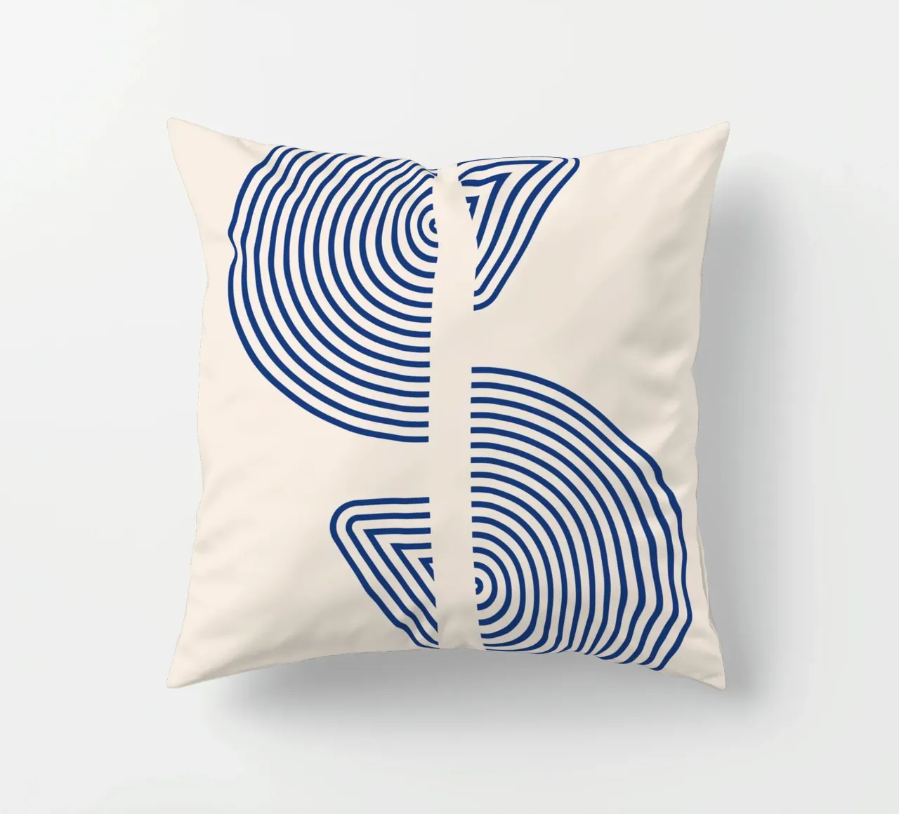 Geometric art - Blue minimal design decorative cushion by Whole©