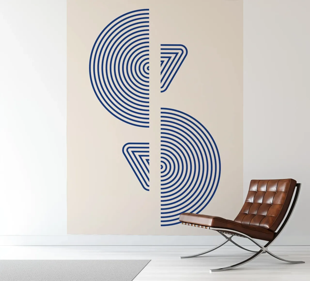 Geometric art - Blue minimal design photo wallpaper by Whole©